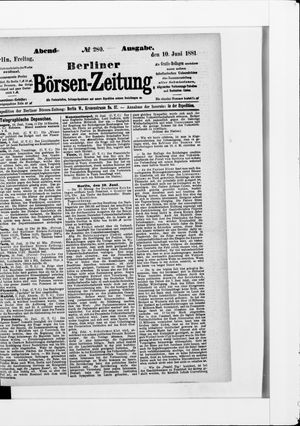 Berliner Börsen-Zeitung vom 10.06.1881
