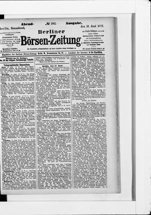 Berliner Börsen-Zeitung vom 11.06.1881