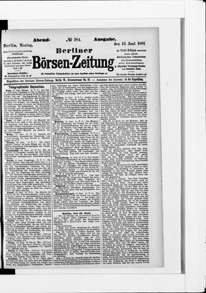 Berliner Börsen-Zeitung vom 13.06.1881