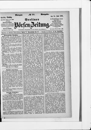 Berliner Börsen-Zeitung vom 14.06.1881