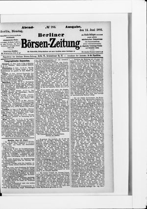 Berliner Börsen-Zeitung vom 14.06.1881