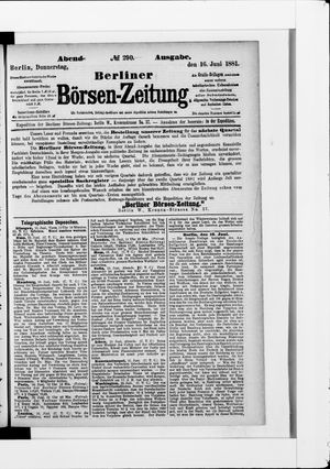 Berliner Börsen-Zeitung vom 16.06.1881