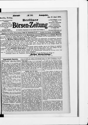 Berliner Börsen-Zeitung vom 17.06.1881