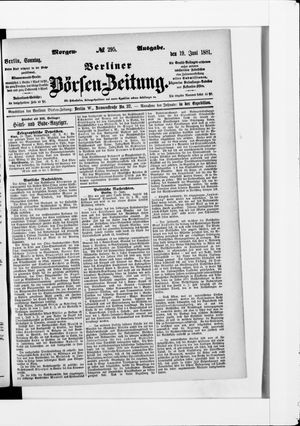 Berliner Börsen-Zeitung vom 19.06.1881