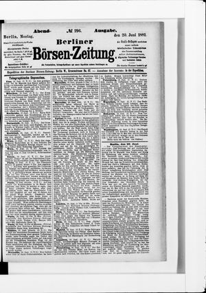 Berliner Börsen-Zeitung vom 20.06.1881