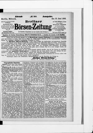Berliner Börsen-Zeitung vom 22.06.1881