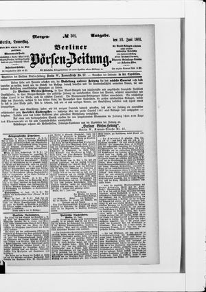 Berliner Börsen-Zeitung vom 23.06.1881