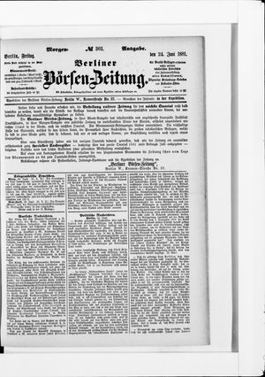 Berliner Börsen-Zeitung vom 24.06.1881