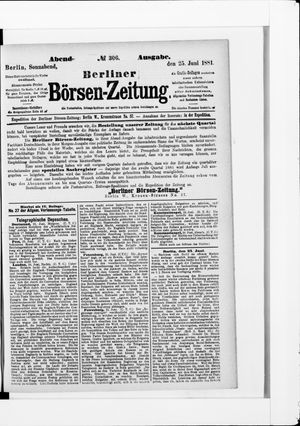 Berliner Börsen-Zeitung vom 25.06.1881