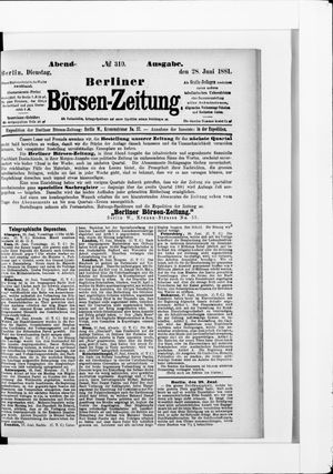 Berliner Börsen-Zeitung vom 28.06.1881