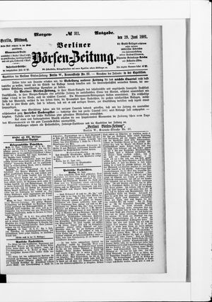 Berliner Börsen-Zeitung vom 29.06.1881