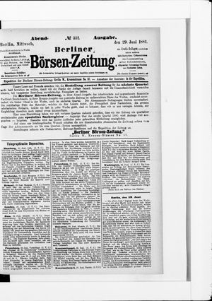 Berliner Börsen-Zeitung vom 29.06.1881