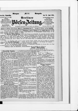 Berliner Börsen-Zeitung vom 30.06.1881