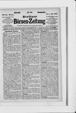Berliner Börsen-Zeitung vom 04.07.1881