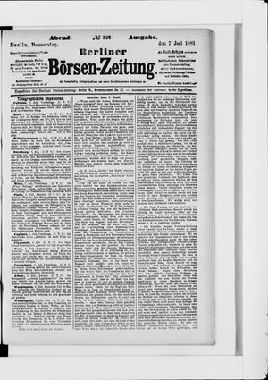 Berliner Börsen-Zeitung vom 07.07.1881