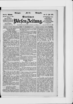 Berliner Börsen-Zeitung vom 13.07.1881
