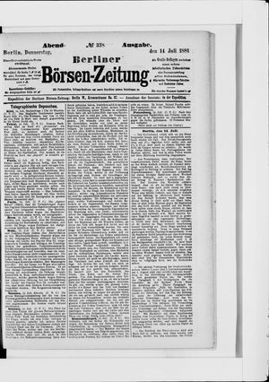 Berliner Börsen-Zeitung on Jul 14, 1881