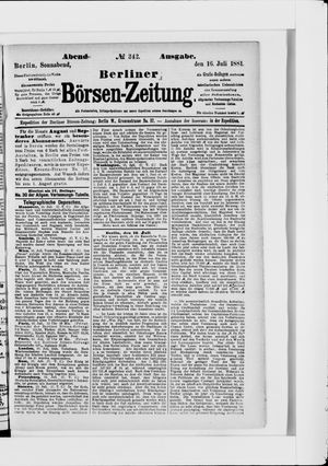 Berliner Börsen-Zeitung vom 16.07.1881