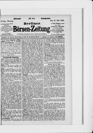Berliner Börsen-Zeitung vom 18.07.1881