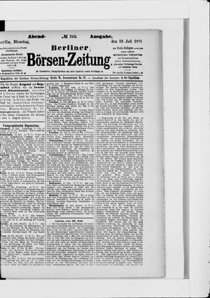 Berliner Börsen-Zeitung vom 19.07.1881