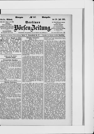 Berliner Börsen-Zeitung vom 20.07.1881