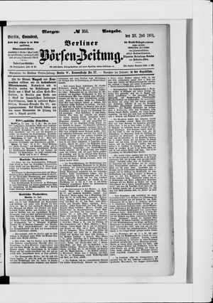 Berliner Börsen-Zeitung vom 23.07.1881
