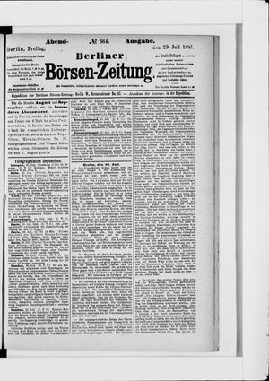 Berliner Börsen-Zeitung vom 29.07.1881