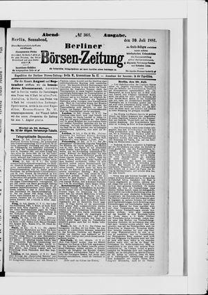 Berliner Börsen-Zeitung vom 30.07.1881