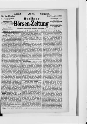 Berliner Börsen-Zeitung vom 02.08.1881
