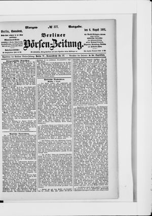 Berliner Börsen-Zeitung vom 06.08.1881