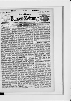 Berliner Börsen-Zeitung vom 08.08.1881