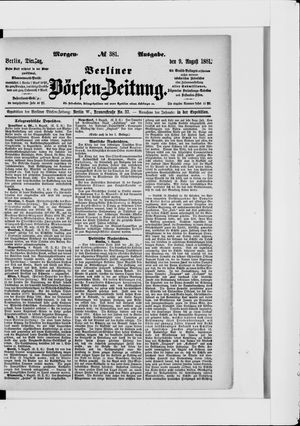 Berliner Börsen-Zeitung vom 09.08.1881