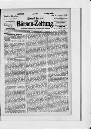Berliner Börsen-Zeitung vom 09.08.1881
