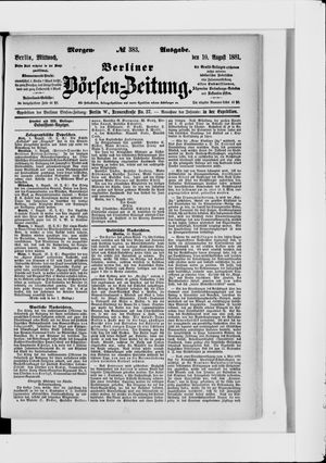 Berliner Börsen-Zeitung vom 10.08.1881