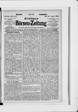 Berliner Börsen-Zeitung vom 10.08.1881