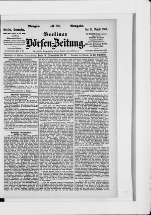 Berliner Börsen-Zeitung vom 11.08.1881