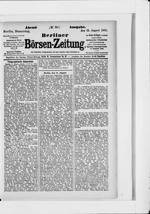 Berliner Börsen-Zeitung vom 11.08.1881