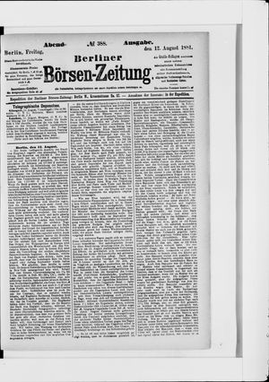 Berliner Börsen-Zeitung vom 12.08.1881
