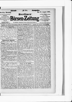 Berliner Börsen-Zeitung vom 16.08.1881