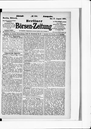 Berliner Börsen-Zeitung vom 17.08.1881