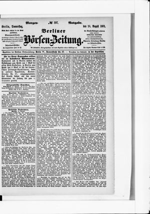 Berliner Börsen-Zeitung vom 18.08.1881