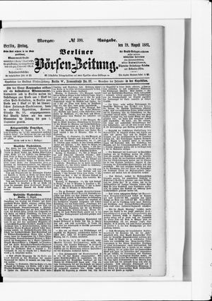 Berliner Börsen-Zeitung vom 19.08.1881