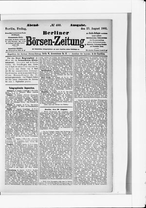 Berliner Börsen-Zeitung vom 19.08.1881