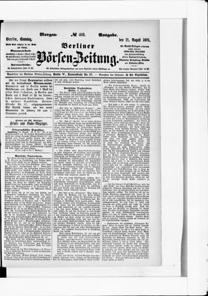 Berliner Börsen-Zeitung vom 21.08.1881