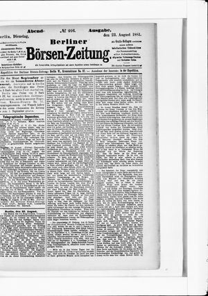 Berliner Börsen-Zeitung vom 23.08.1881