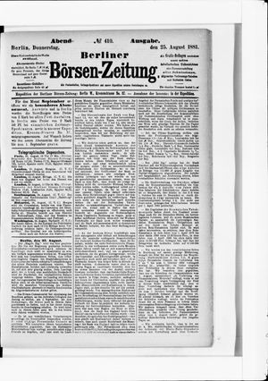 Berliner Börsen-Zeitung vom 25.08.1881