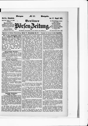 Berliner Börsen-Zeitung vom 27.08.1881