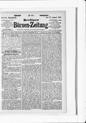 Berliner Börsen-Zeitung vom 27.08.1881