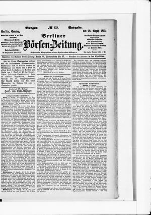Berliner Börsen-Zeitung vom 28.08.1881