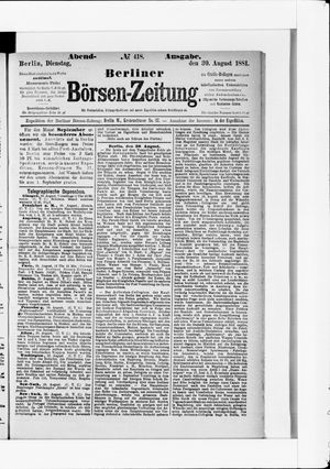 Berliner Börsen-Zeitung vom 30.08.1881